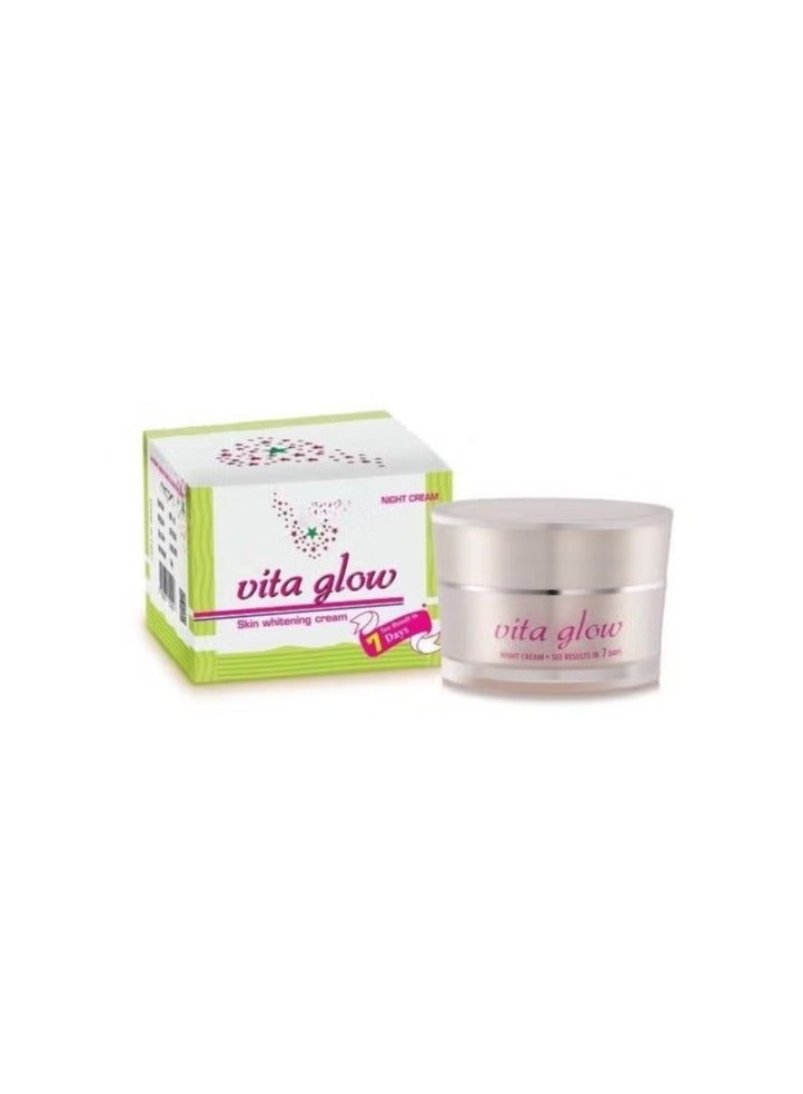 Vita Glow Herbal Whitening Night Cream with Turmeric, Jojoba & Vitamin C – Anti-Pigmentation & Glowing Skin – Unisex
