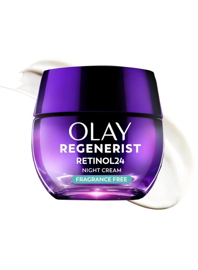 Olay Retinol Night Cream for Women, Anti-Aging Face Moisturizer, Fragrance-Free, Gift for Women, Non Greasy - Anti-Wrinkle, Hydrating Skin Care - Triple Collagen Cream, Peptide, Niacinamide, 1.7oz