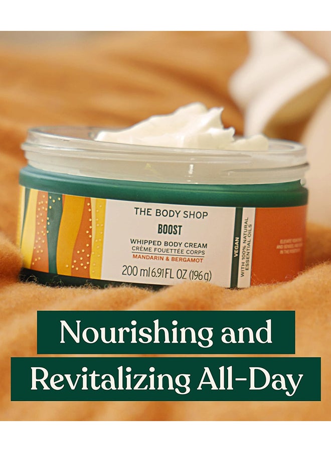 Boost Whipped Body Cream – Nourishing & Non-Greasy Moisturiser for All Skin Types, With Mandarin & Bergamot Essential Oils, 96% Natural Ingredients, Zesty Citrus Scent, 200ML - image 2