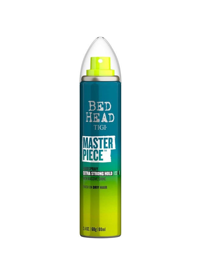 Bed Head by TIGI Frizz Control Travel Hairspray Extra Hold Masterpiece Hair Care Spray for Incredibly Shiny and Glossy Hair, 2 oz, Mini Hair Spray