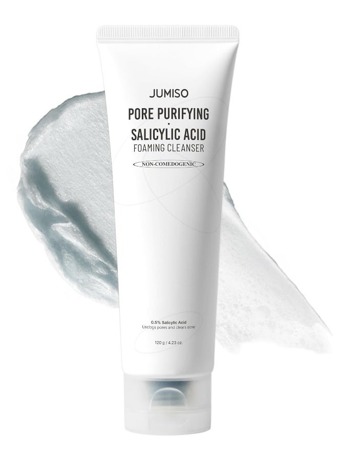 JUMISO Pore Purifying Salicylic Acid BHA Foaming Face Cleanser for Acne Prone Skin 120g