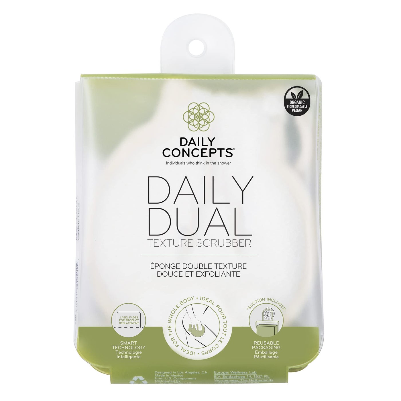 Daily Dual Texture Scrubber - Daily Concepts - Regular texture where you need more exfoliation and soft texture for the more gentle parts of your body