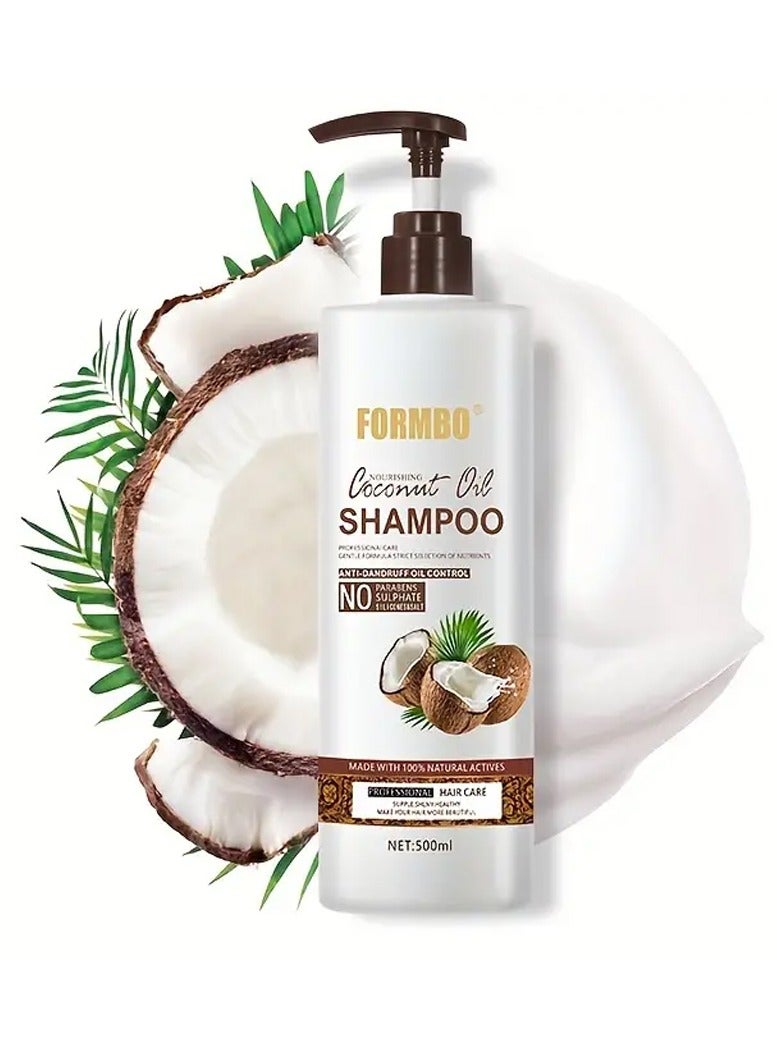 Coconut Shampoo 500ml - Shampoo with Coconut Fruit Extract - Moisturising and Nourishing Shampoo - Hair Gloss - Soft and Supple Hair - Hair and Scalp Care - All hair types - Beauty