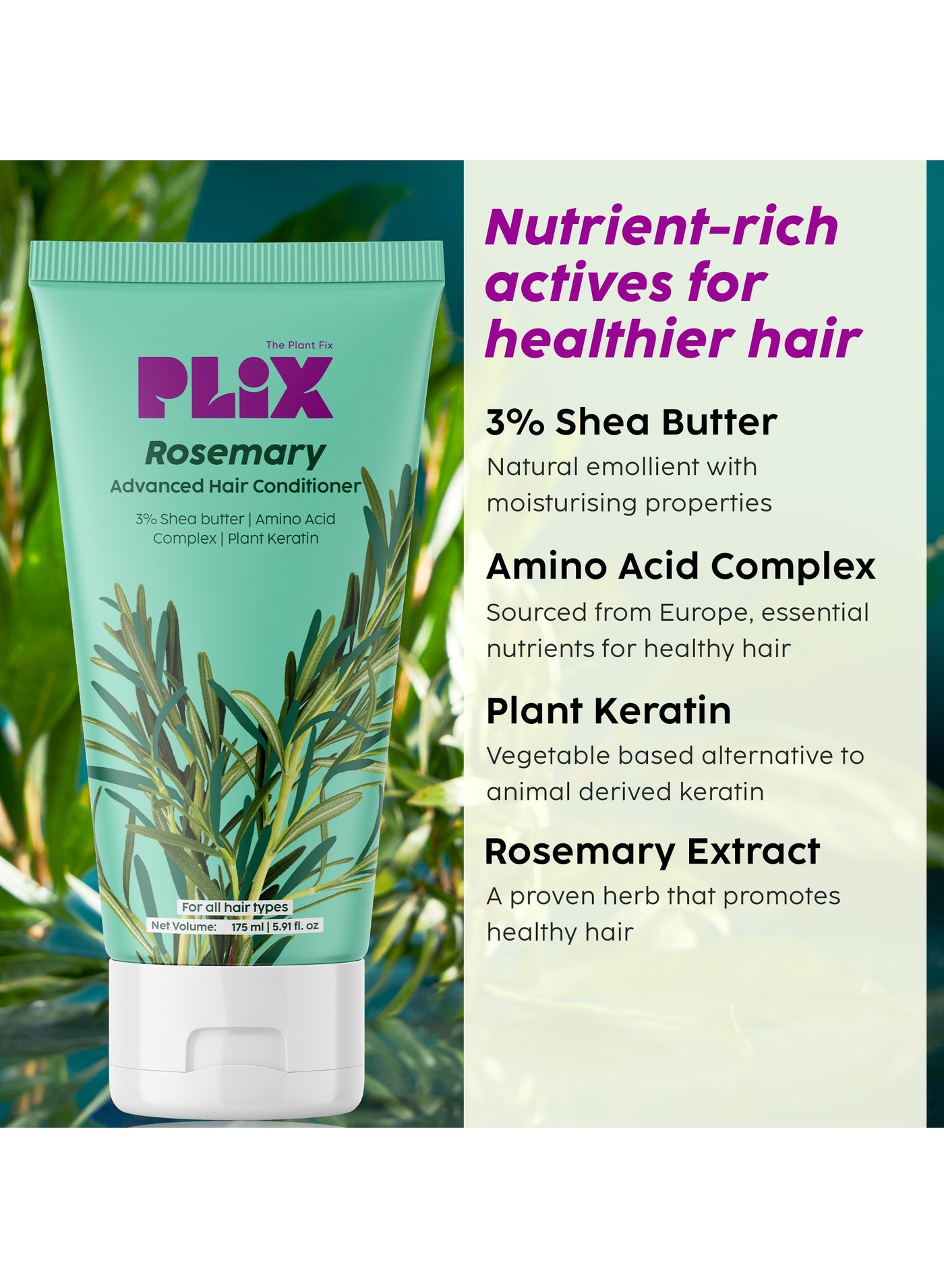 Rosemary Advanced Anti Hair Fall Conditioner With Rosemary For Reducing Hair Loss, BreakageAll Hair Types Men & Women Sulphate & Parabeen Free175 ml - image 4
