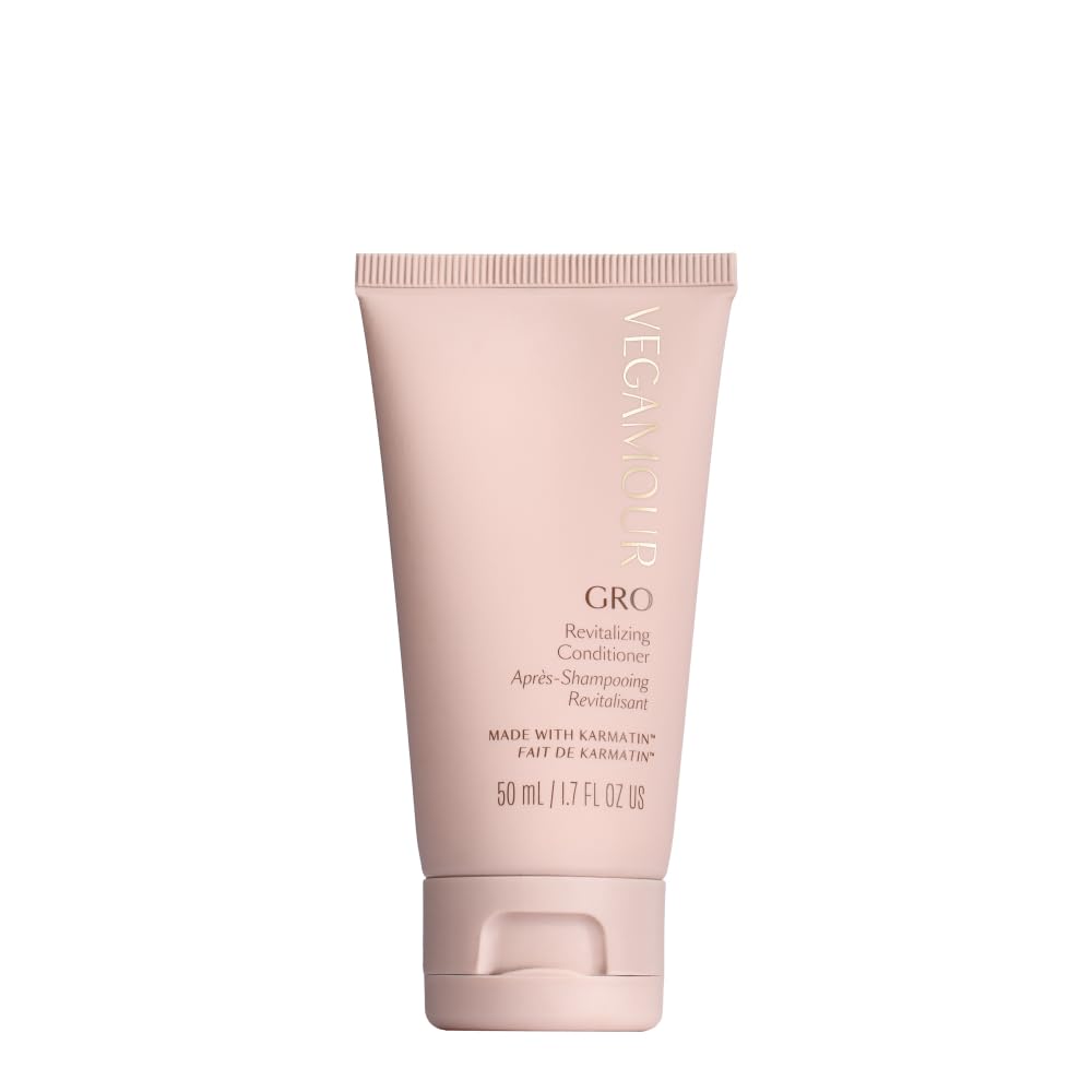 VEGAMOUR GRO Revitalizing Conditioner Travel Size | Smooths, Strengthens and Adds Shine to Thinning Hair | Clean, Vegan, Cruelty-Free (1.6 Fl Oz)