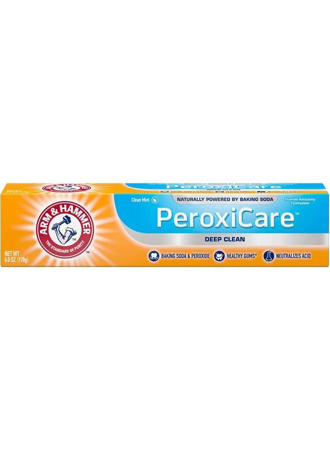ARM & HAMMER PeroxiCare Tartar Control Toothpaste Baking Soda & Peroxide, Fresh Mint 6 oz (Pack of 2)