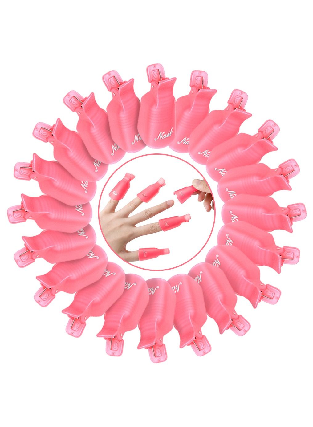 20 Pieces Nail Polish Remover Clips Manicure tool for unloading supplies Soak Off Cap Nail Art Cleaner Wrap Manicure Tool Reusable & User Friendly For Women