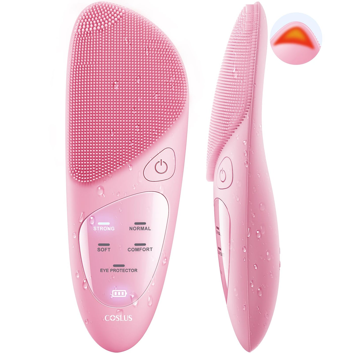 COSLUS Facial Cleansing Brush Silicone Face Scrubber: Waterproof Rechargeable Face Wash Brush, 4 Cleansing Modes, Electric Face Exfoliator for Men Women Cleaning, Exfoliating, Massaging