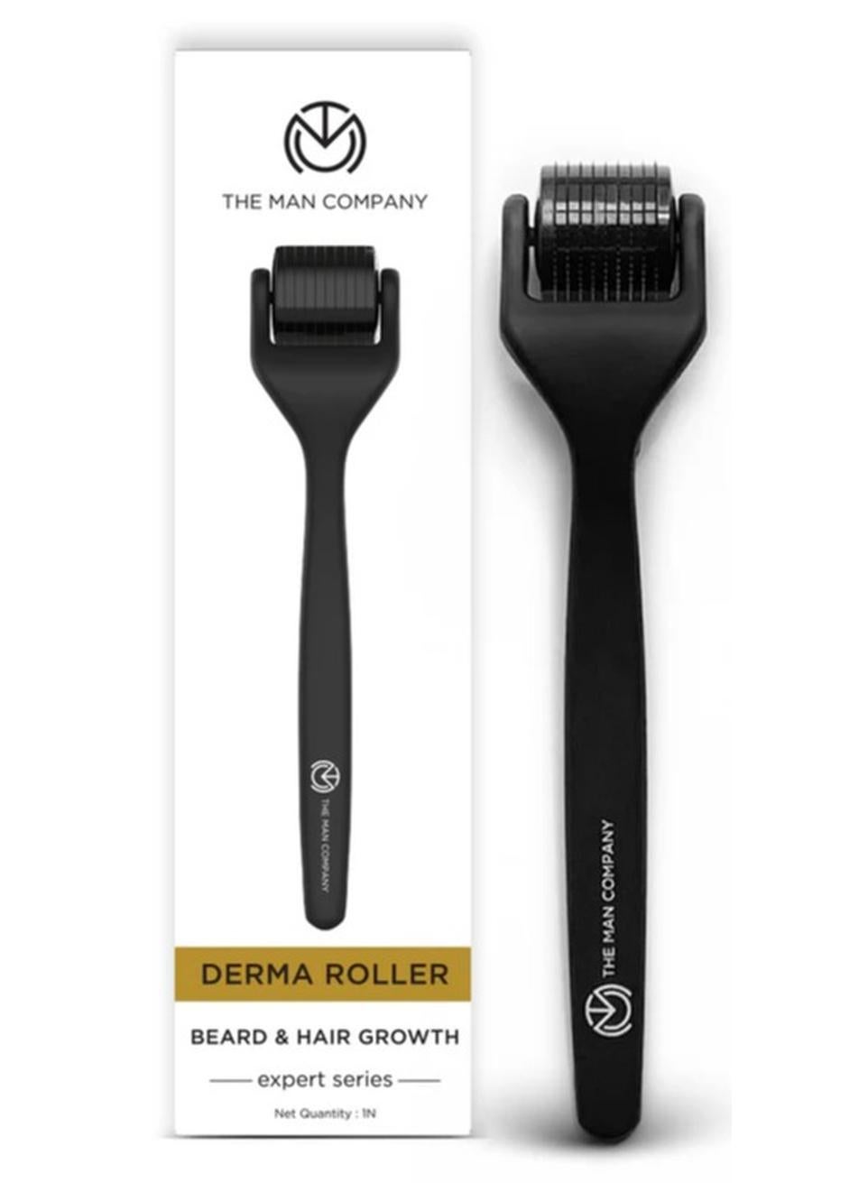 Derma Roller For Men, Scalp And Beard, Activates Hair Follicles, 540 (0.5 mm) Chromium Micro-Needles With Titanium Finish