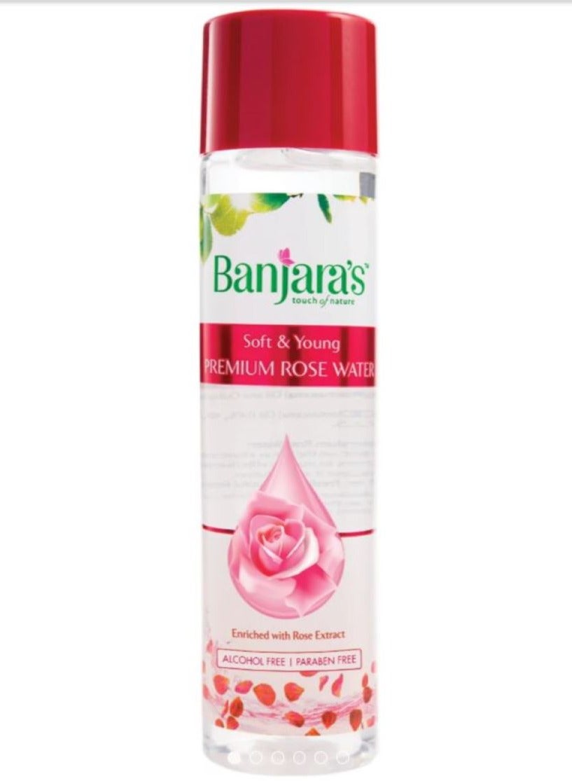 Soft & Young Premium Rose Water Enriched with Rose Extract Tones the Skin Maintains the pH Balance of the Skin - 120ml