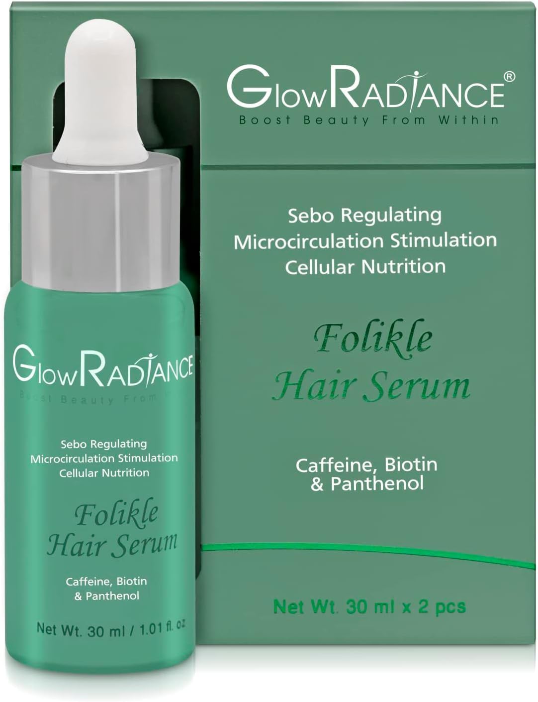 GlowRADiANCE Folikle Hair Serum - Caffeine, Biotin & Panthenol