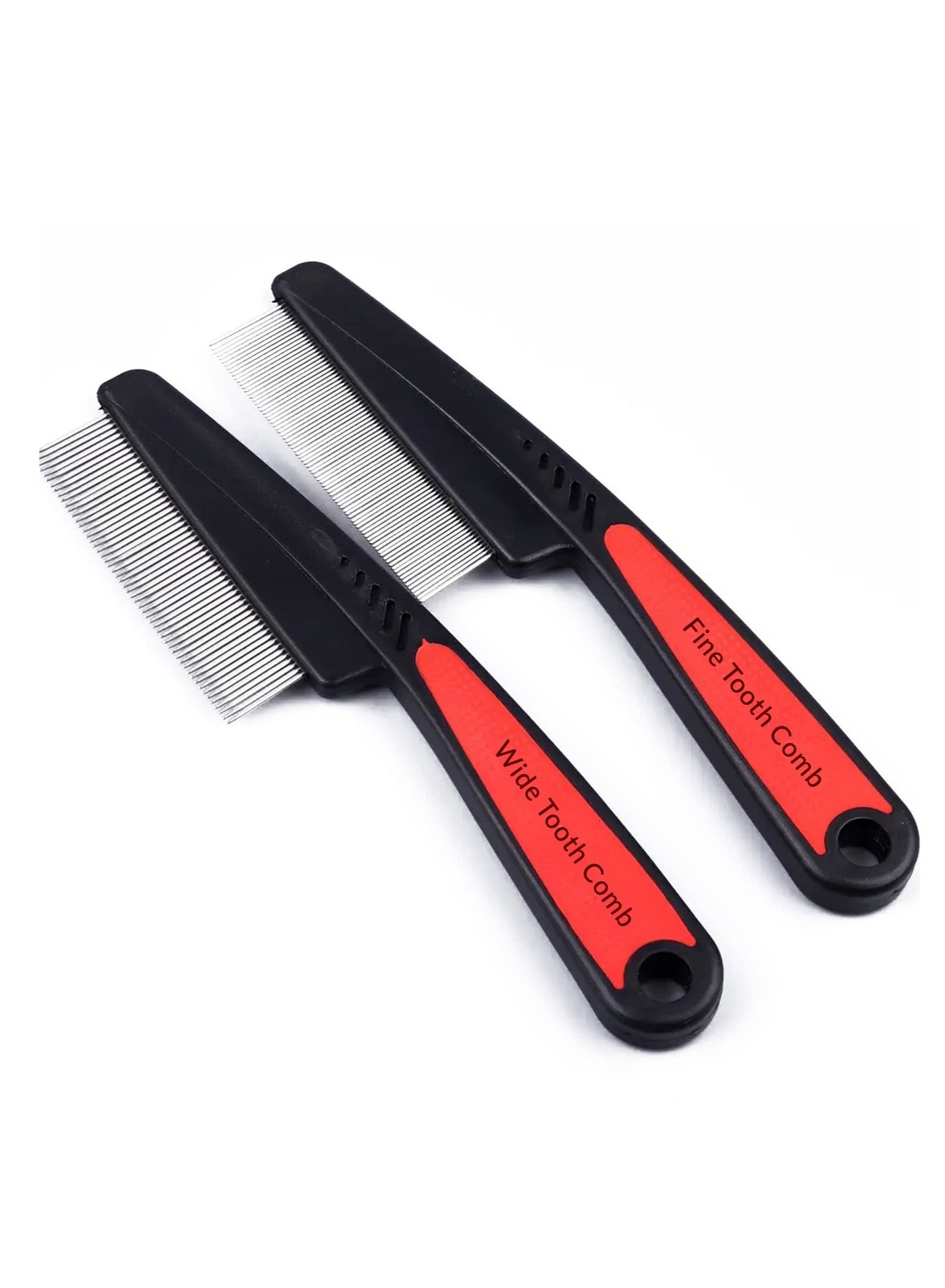 Stainless Steel Fine Wide Tooth Comb 2 Pcs Professional Dandruff Comb High Strength Teeth Hair Combs Grooming Tool for Kids and Adults