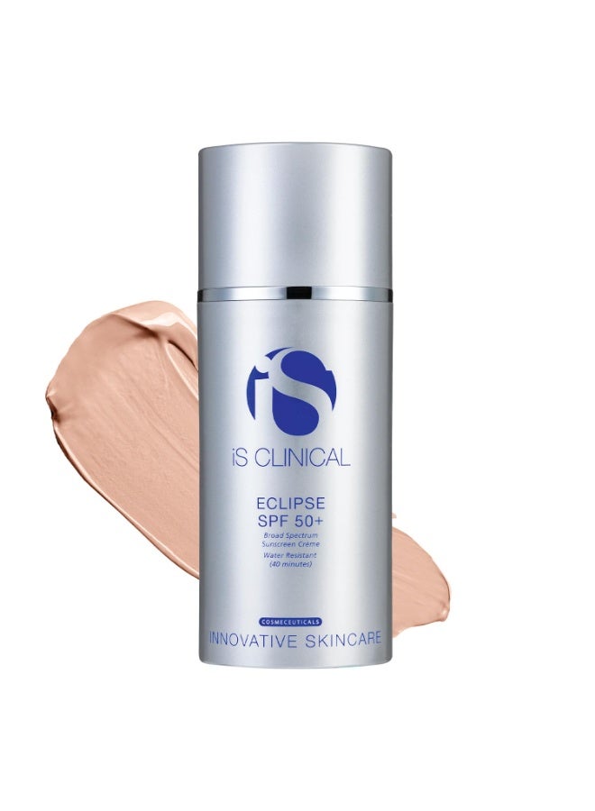 iS CLINICAL Eclipse SPF 50+ Sunscreen, Zinc Oxide tinted sunscreen, ultra sheer non-greasy matte finish sun cream for face