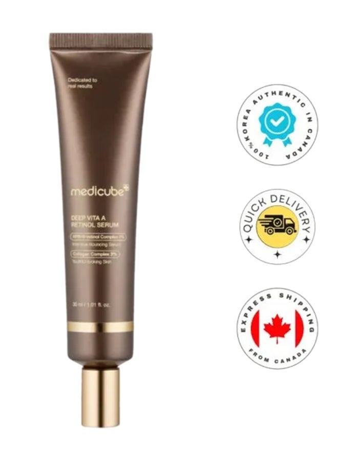 Deep Vita A Retinol Serum 30ml, Anti Aging Face Serum for Fine Lines Wrinkles & Dull Skin, Firming & Smoothing Retinol Treatment for Sensitive Skin, Cell Renewal Vitamin A Night Serum