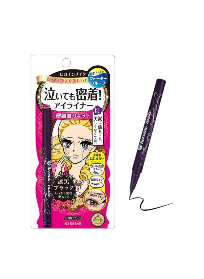 by KISSME Waterproof Smooth Liquid Eyeliner, Japanese Eye Makeup for Smudge-free, Super Keep 01 Jet Black