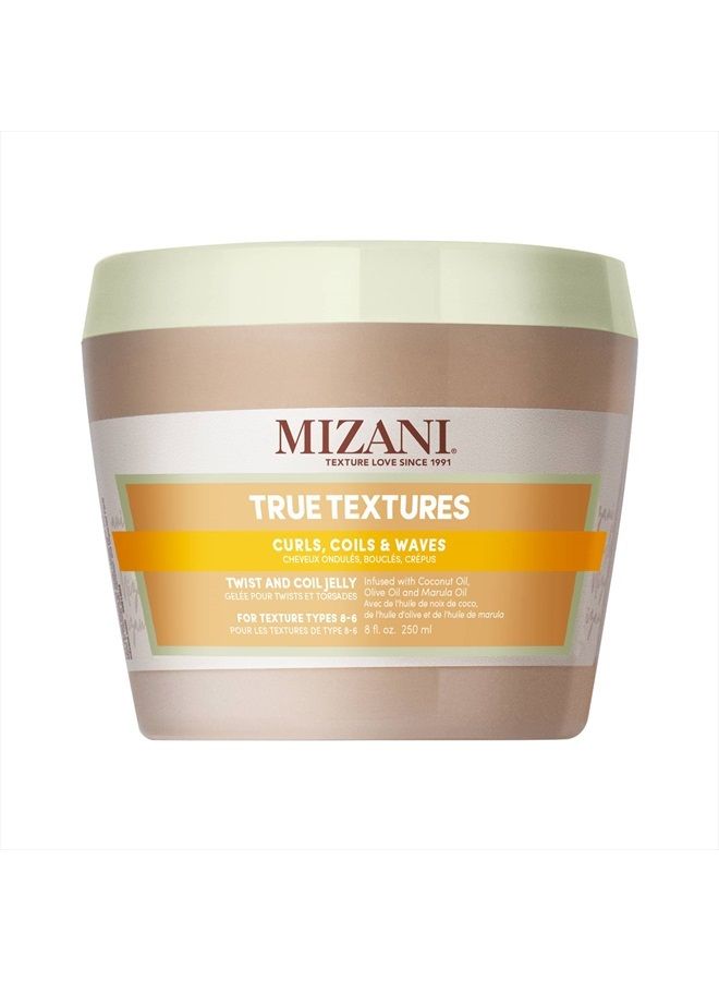 Mizani True Textures Twist and Coil Jelly | Touchable Texture | With Coconut Oil | Paraben & Silicone-Free | For Curly Hair | 8 Oz