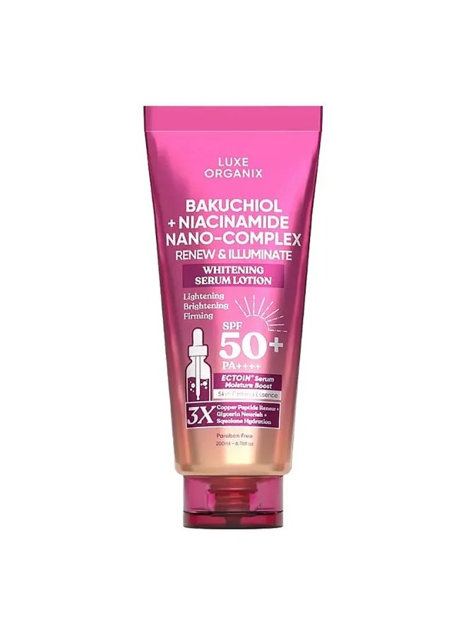 Bakuchoil and niacinamide nano complex renew & illuminate whitening serum lotion