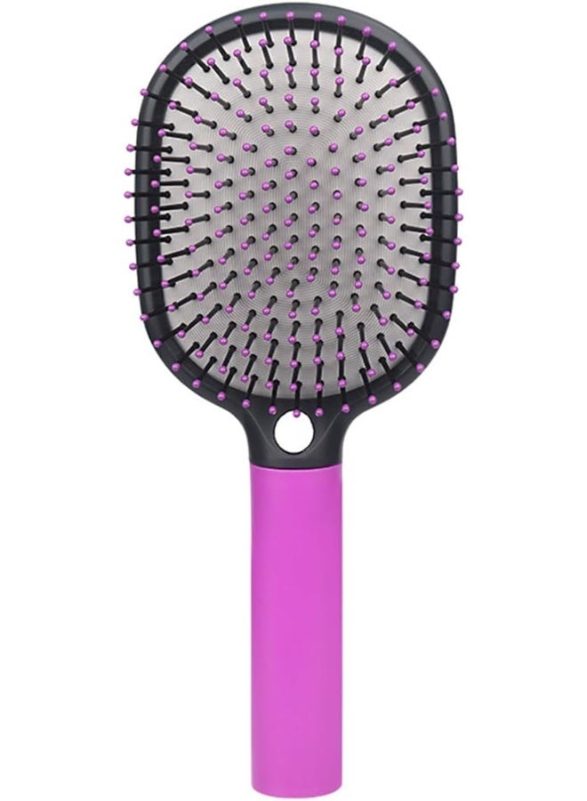 Detangler Hairbrush Massage Scalp Detangling Hair Brush Soft Bristles with Cushion Base For All Hair Types For Women/Men, Wet/Dry Hair, Rose Red
