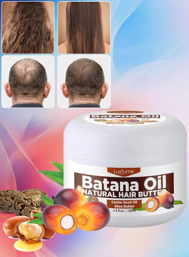 100ml Natural Batana Oil Hair Butter Raw Batana Oil for Hair Growth with Castor Seed Oil and Shea Butter Batana Oil Enhance Hair Strength Prevent Hair Loss Repair Splitting Drying Hair Growth Oil