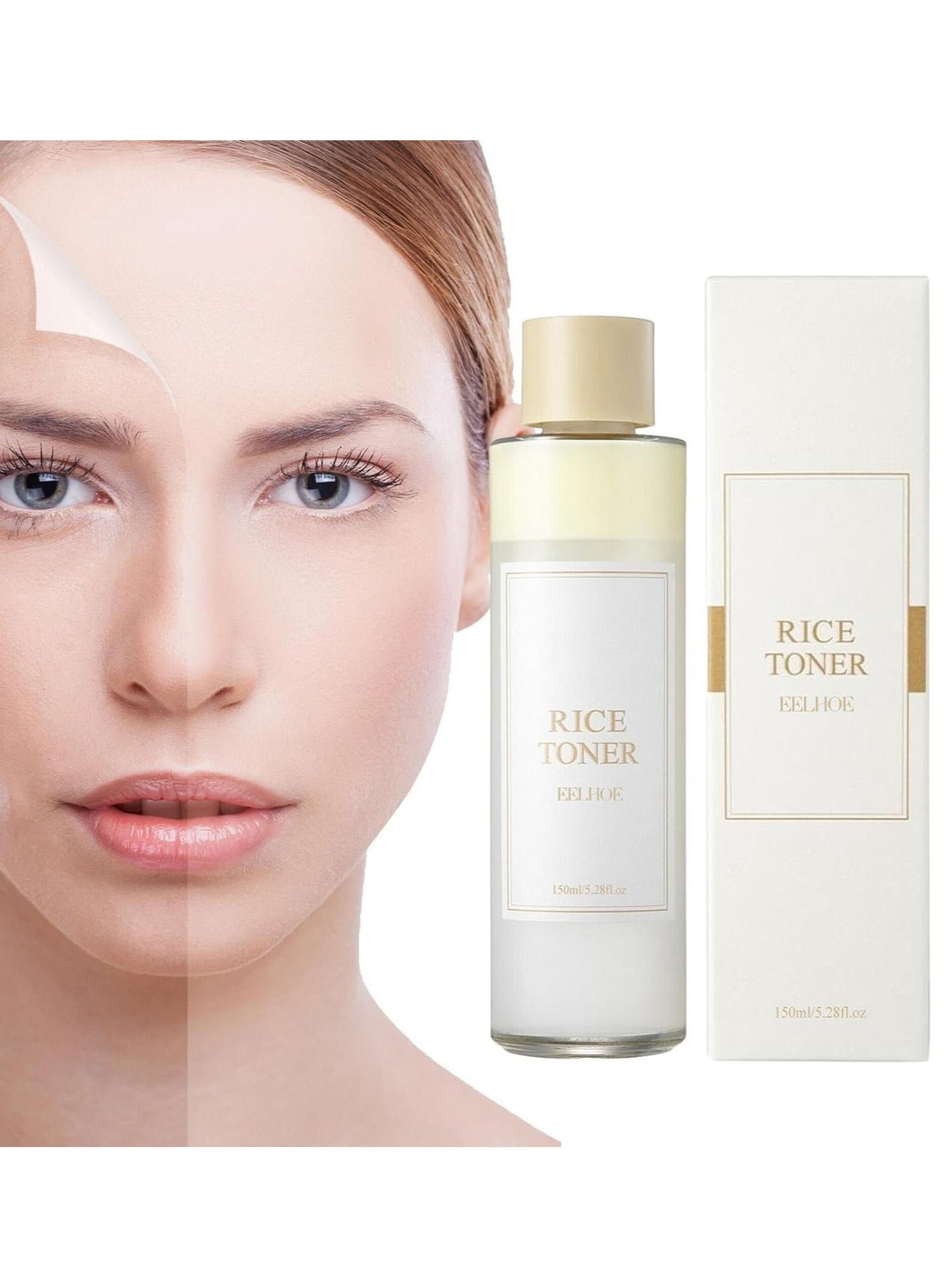 150ml Rice Toner,Rice Water Toner,Rice Face Toner,Natural Moisturizer Glow Essence,Skin Smoothing Toner for Face,Hydrating Essence Toner,Pore Minimizer Skin Toner,Glow Rice Essence for Deep Hydration