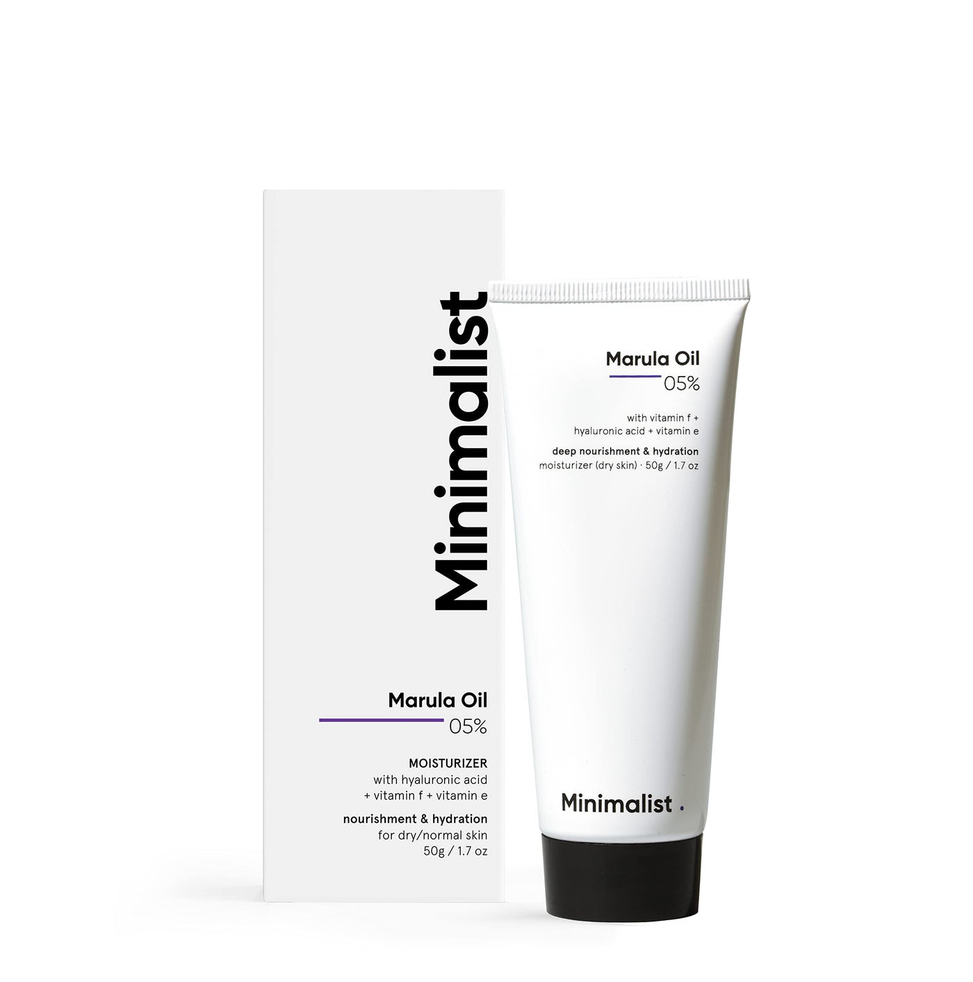 Minimalist Face Moisturizer for Dry Skin | 5% Marula Oil With Hyaluronic Acid For Deep Nourishment & Hydration | Face Hydrating Moisturizer | For Women & Men | 1.7 Oz / 50 gm