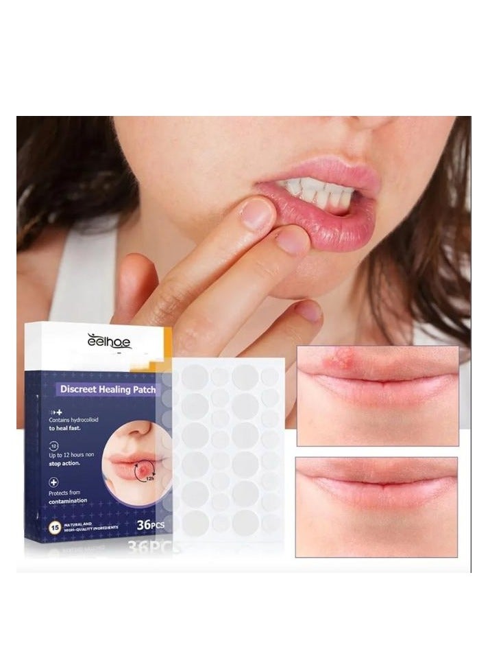Lips Care Pimple Patches,Lips Acne Hydrocolloid Patches,Lips Care Spot Patches,Lips Clear Patches,Invisible Lip Acne Healing Patch Repair Lip Condition,36Pcs
