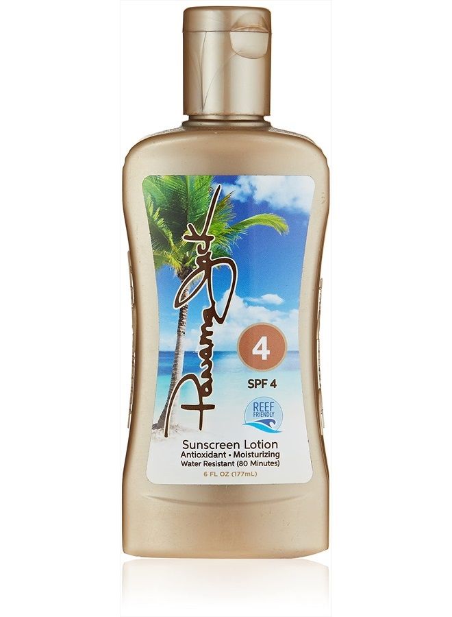 Sunscreen Tanning Lotion - SPF 4, PABA, Paraben, Gluten & Cruelty Free, Antioxidant Moisturizing Formula, 6 FL OZ (Pack of 1)