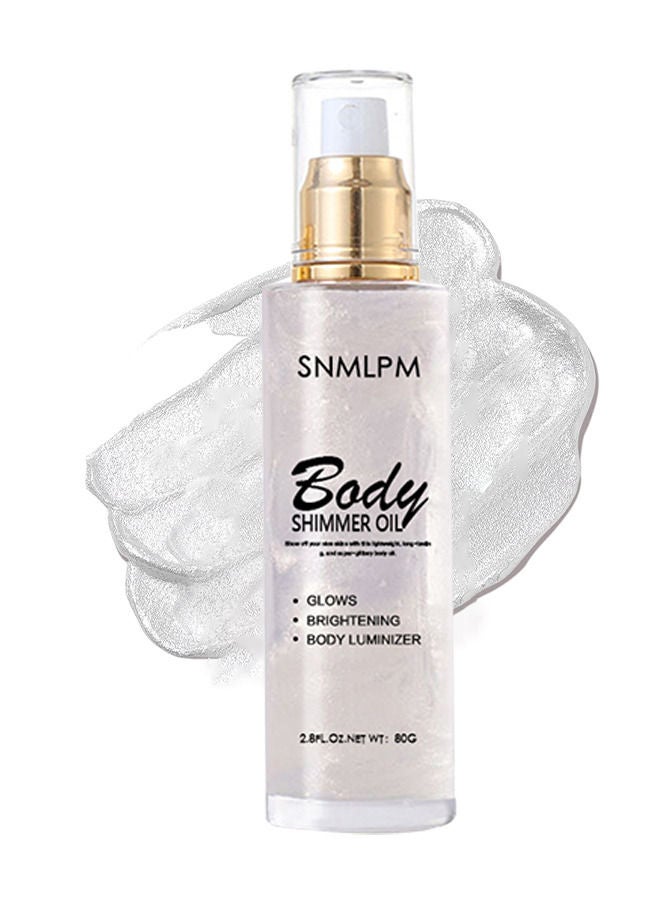 Shimmer Body Oil Pearl White Bronze Face Brighten Glow Highlighter Illuminator Body Makeup Shine Glitter Gold Liquid Taning