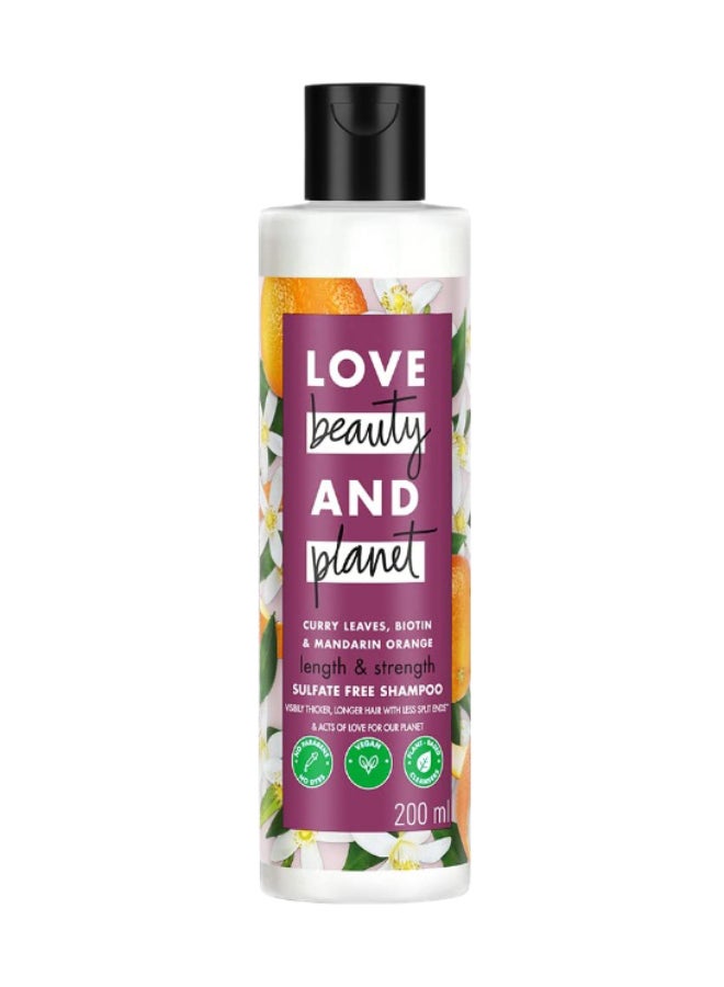 Curry Leaves Biotin And Mandarin, Sulpate Free Shampoo For Length And Strength 200 ml