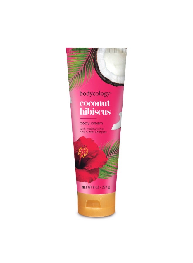 Coconut Hibiscus Body Cream 227G Deep Moisturizing, Smooth & Lightweight Formula