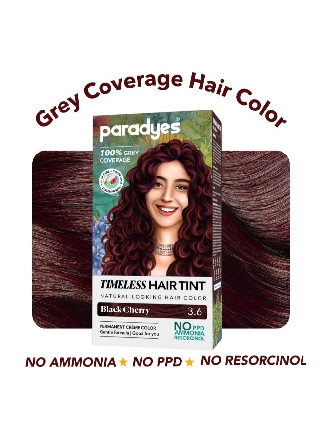 Black Cherry Timeless Hair Tint, Permanent Crème Hair Colour for Natural-Looking Results, Complete Grey Coverage, Long-Lasting Formula Free from PPD, Ammonia, & Resorcinol, 3.6 Black Cherry - image 2
