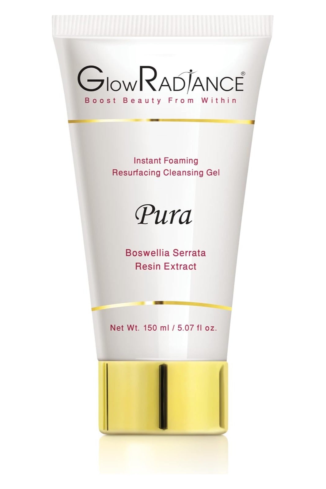 Glow Radiance Pura Cleansing Gel â 150ml | Brightening & Gentle Face Cleanser with Boswellia Serrata Extract | Suitable for All Skin Types