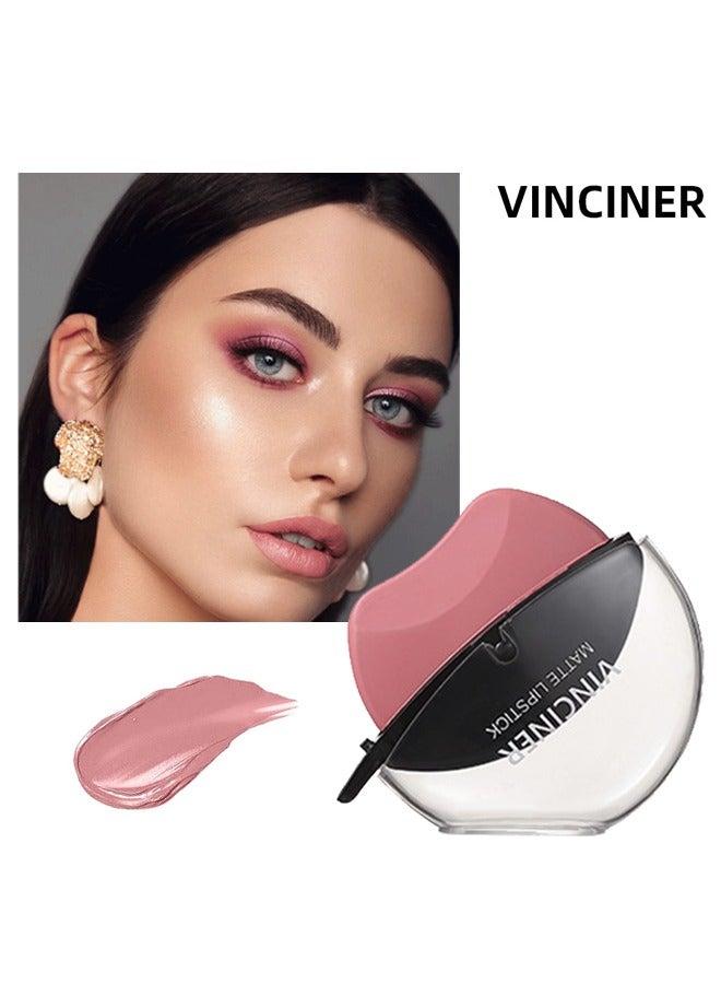 Lazy Velvet Matte Lipstick-Lip shaped lipstick,easy to apply,long-lasting and non-fading matte effect matte lipstick Pink #02