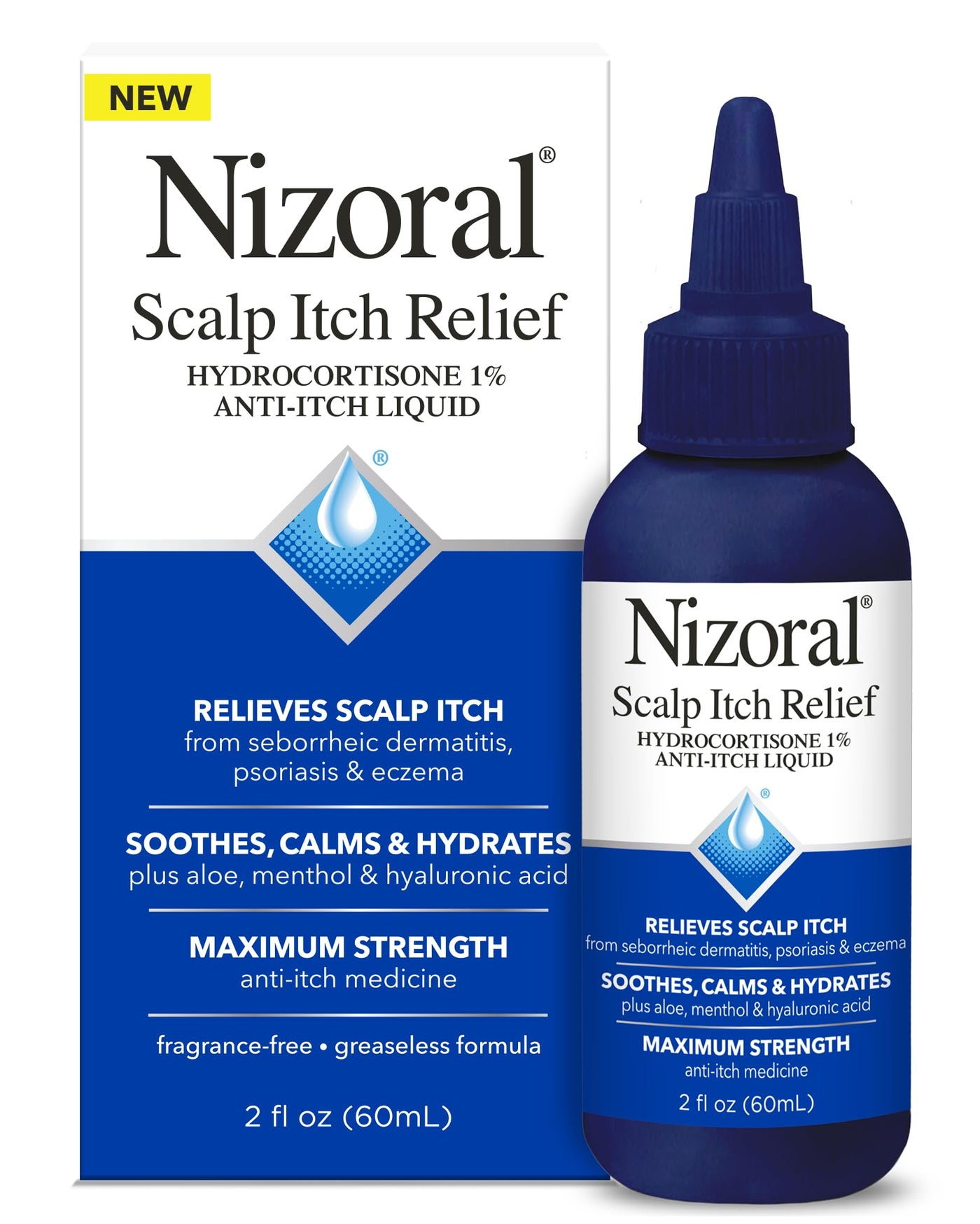 Nizoral Scalp Itch Relief Liquidâ€”Relieves Scalp Itch and Soothes, Calms and Hydrates with Maximum Strength Anti-Itch Medicine (Hydrocortisone 1%), 2 Fl Oz