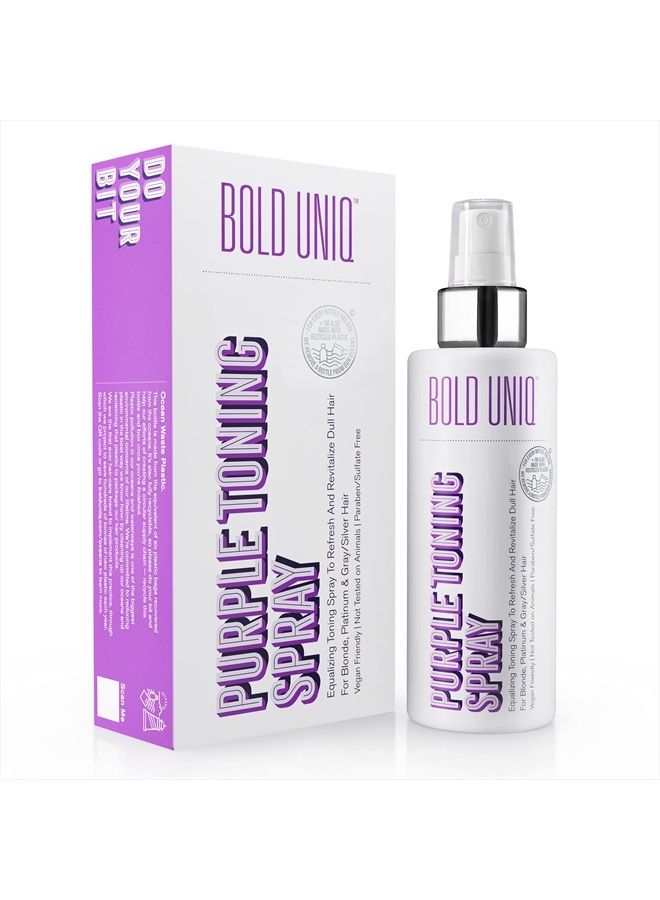 Blonde Toner Spray. Purple Leave In Toning Hair Treatment to Remove Brassy Surface Tones in Blonde, Platinum & Gray/Silver Hair. Paraben & Sulfate Free-PETA Approved Cruelty-free.