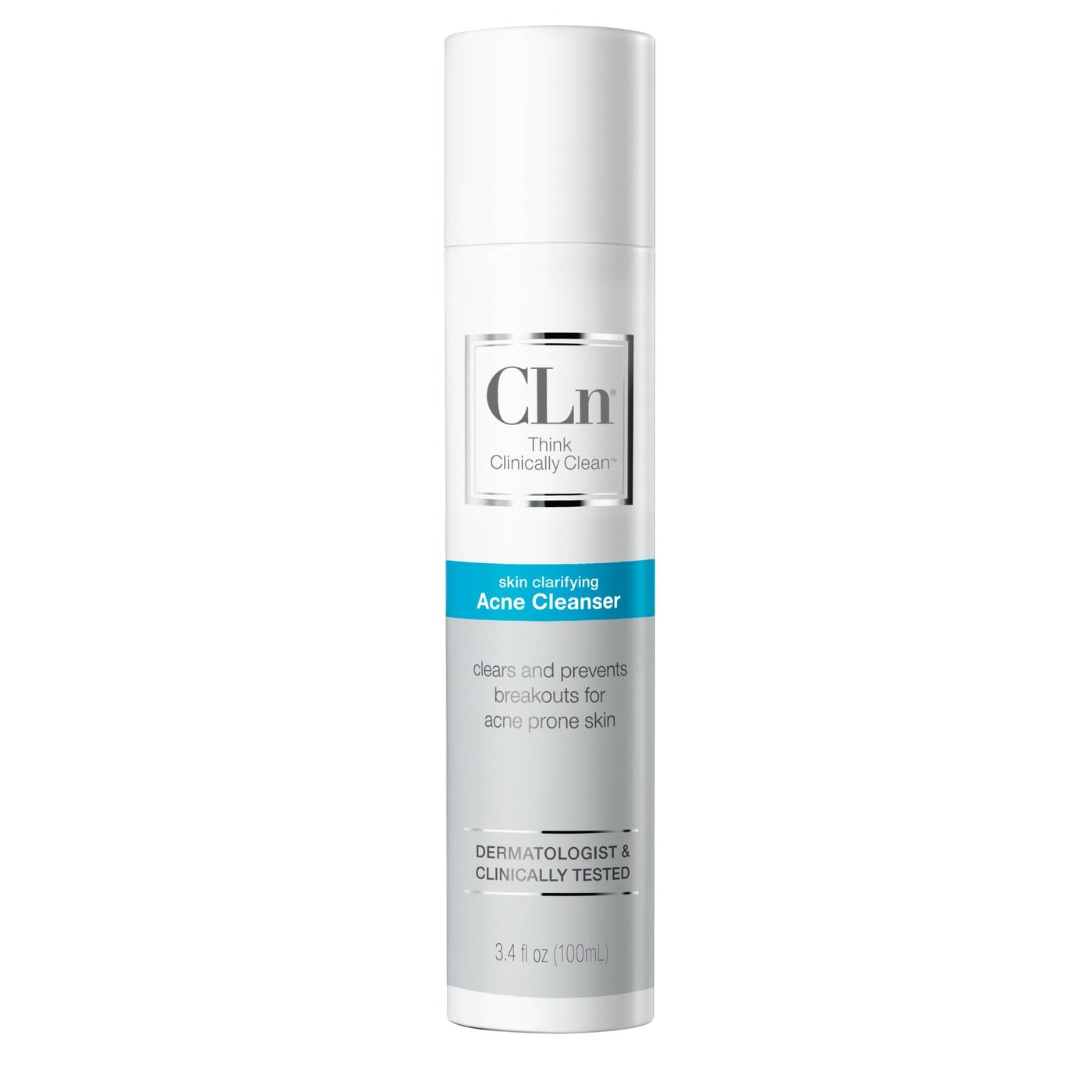 CLnÂ® Acne Cleanser-Facial Cleanser with 0.5% Salicylic Acid to Eliminate Blackheads & Breakouts, Oil-Free & Fragrance-Free, 3.4 fl. oz.