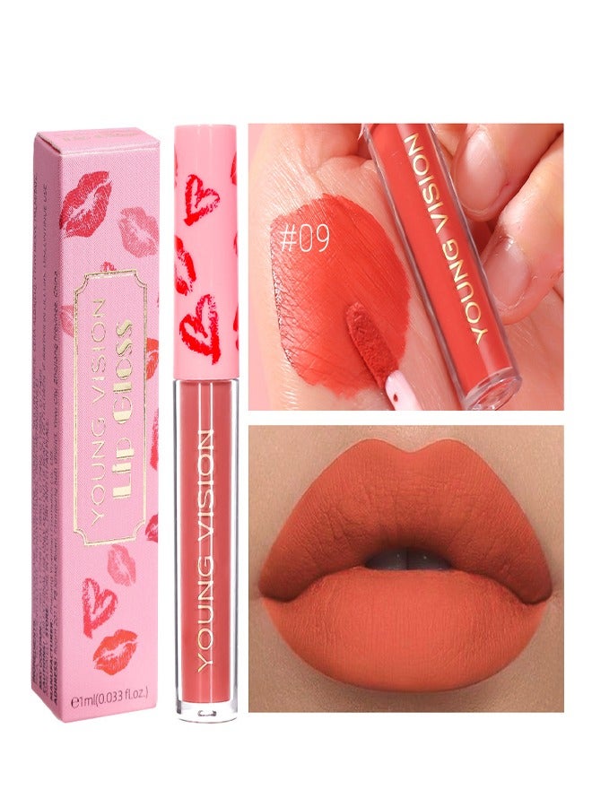 Velvet Matte Lip Gloss,Long-Lasting Makeup,Mist Lip Gloss No.09