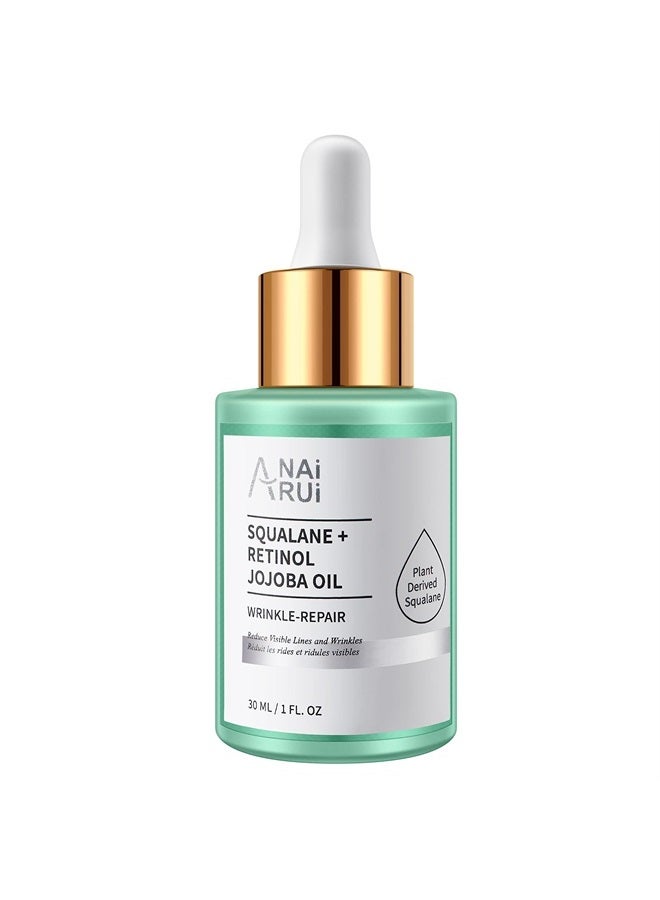Squalane Retinol Jojoba Oil Moisturizer for Face Hydrate, Nourish, Moisturize Fine Lines and Wrinkles, Wrinkle-Repair Facial Oil for Smoother, Supple Skin 1 fl. Oz