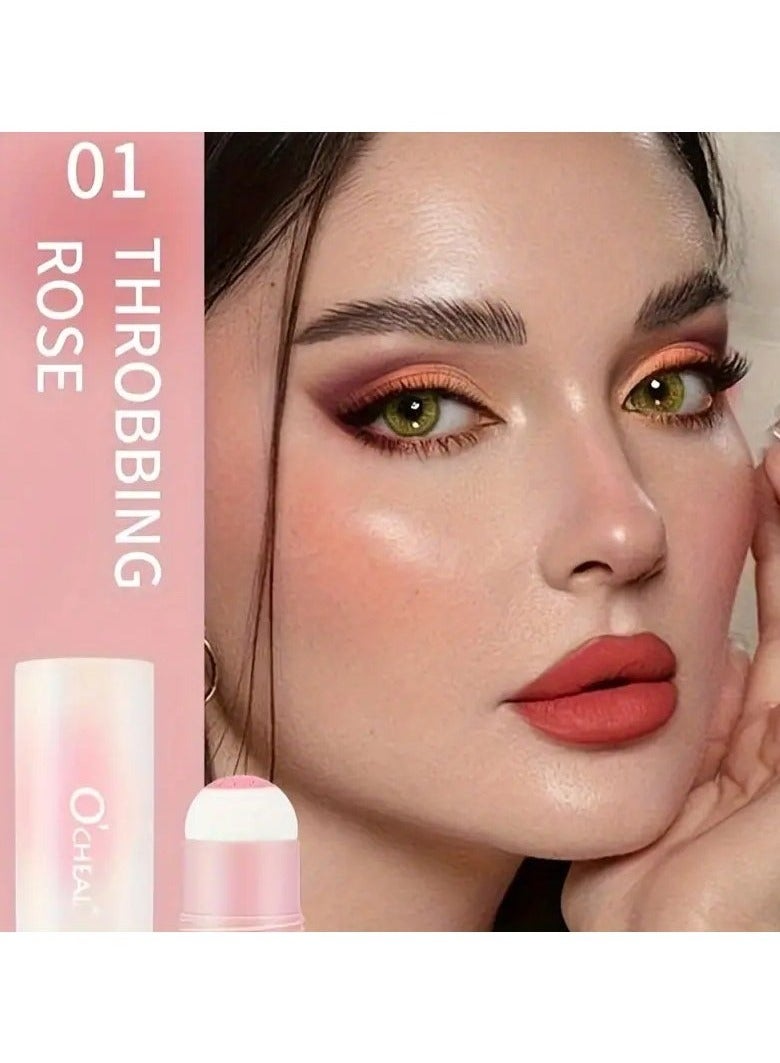 O'CHAI Waterproof Blush Stick for Medium Skin Tone - Matte Finish, Medium Coverage, Pink Color Tone, Comfortable Sponge Head Applicator (4 Shades Set) #1