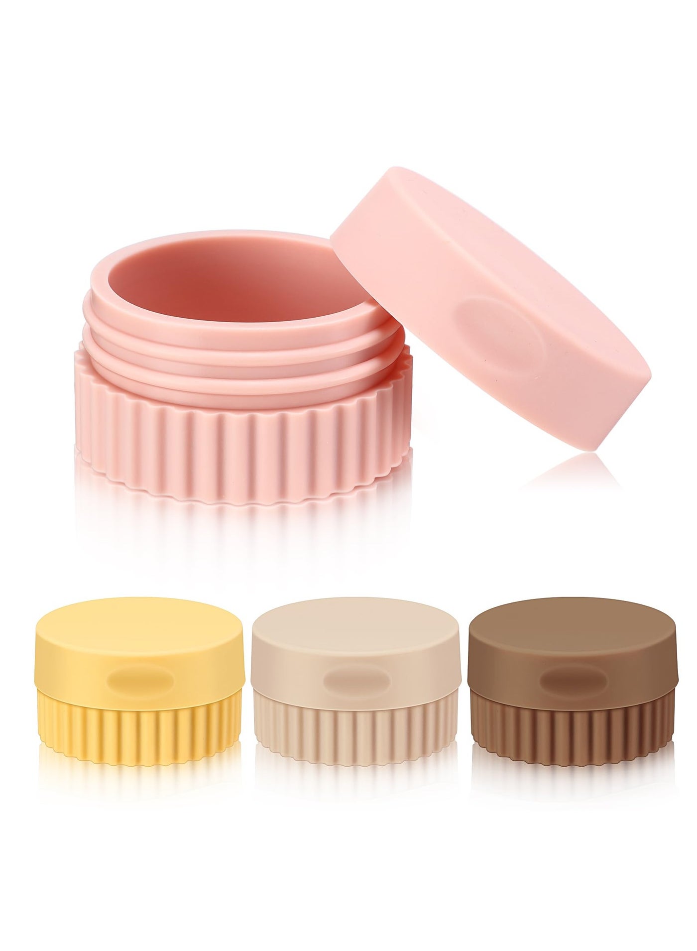 Travel Containers for Toiletries, 20 ml Silicone Cream Jars with Lid, Leak Proof Travel Accessories, Travel Storage for DIY Making Cosmetic Body Hand Skin Cream Bottles (4 Pcs, 0.68 oz)