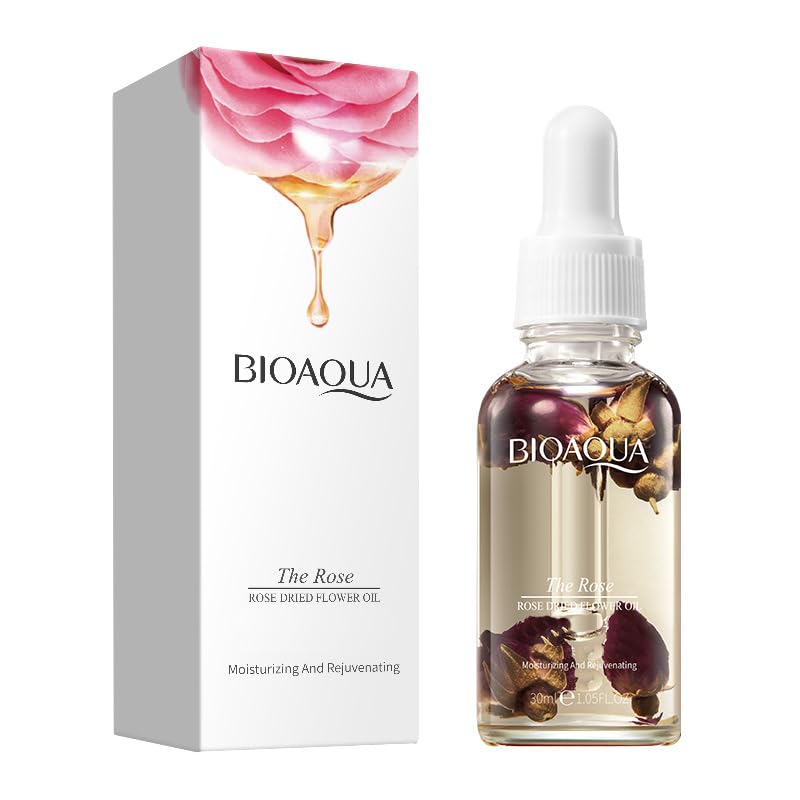 BIOAQUA Rose Dried Flower Essential Oil Moisturizing Face Rejuvenating Facial Skin Smooth Dry Hair 30ml / 1.01fl.oz