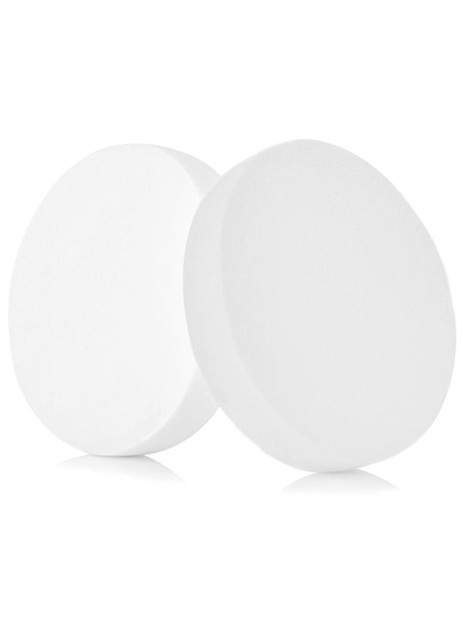 2 Pcs Large Round Shaped Makeup Sponge Set Beauty Blender Cosmetic Makeup Puff for Face Velour Puff Set for Loose Powder Mineral Powder Applicator Foundation Makeup Tool Set (White)