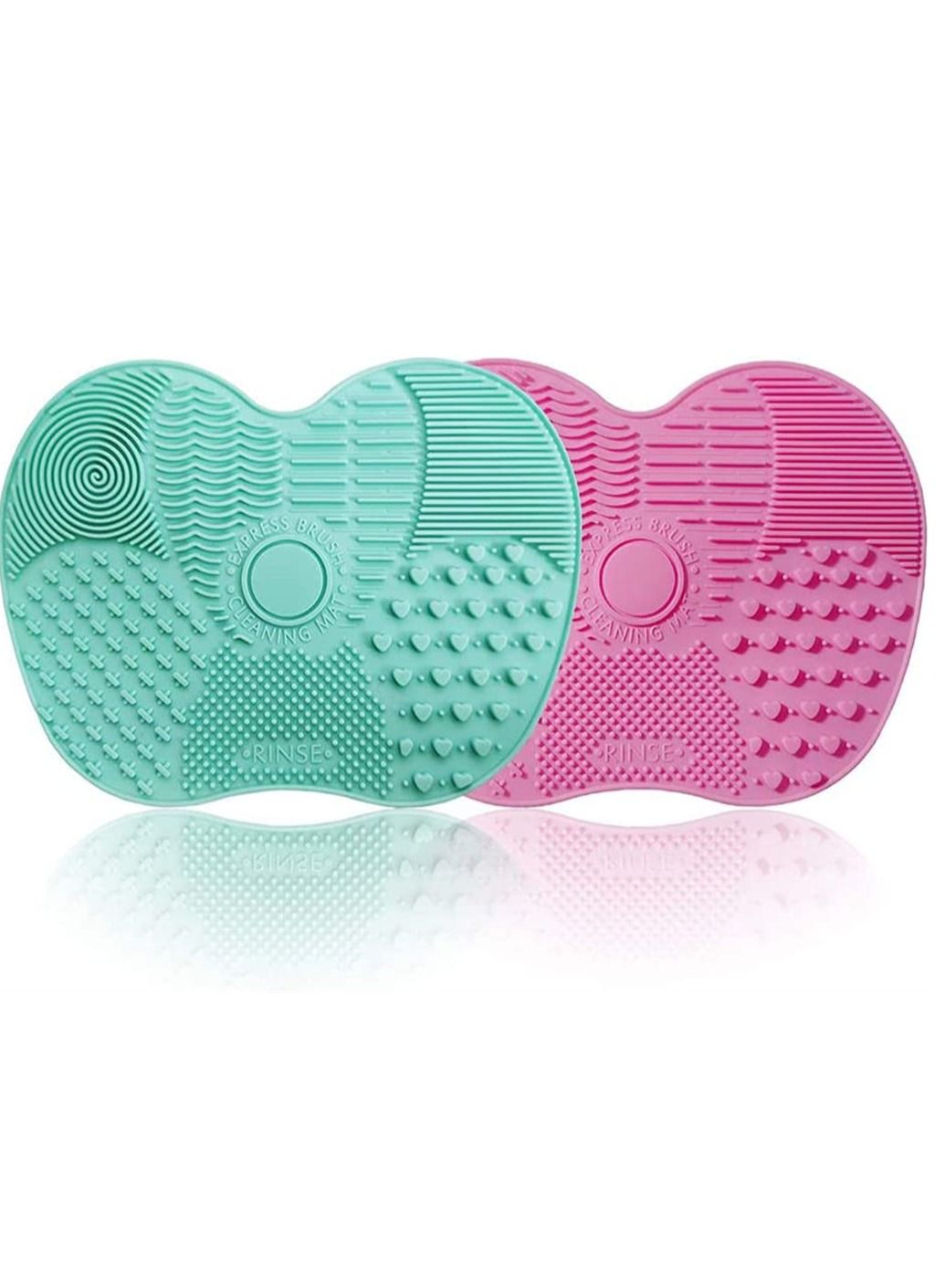 2 Packs Makeup Brush Cleaning Mat Silicone Makeup Brush Cleaner Makeup Brush Cleaning Pad and Scrubber with Suction Cup Portable Washing Tool for Makeup Brushes
