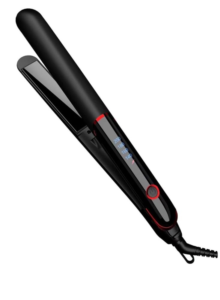 1 Inch Anti Static Flat Iron Travel Straightener with Floating Ceramic Plates and Digital Controls Hair Straightener for Your Friend Or Your Family as a Gift (Black)