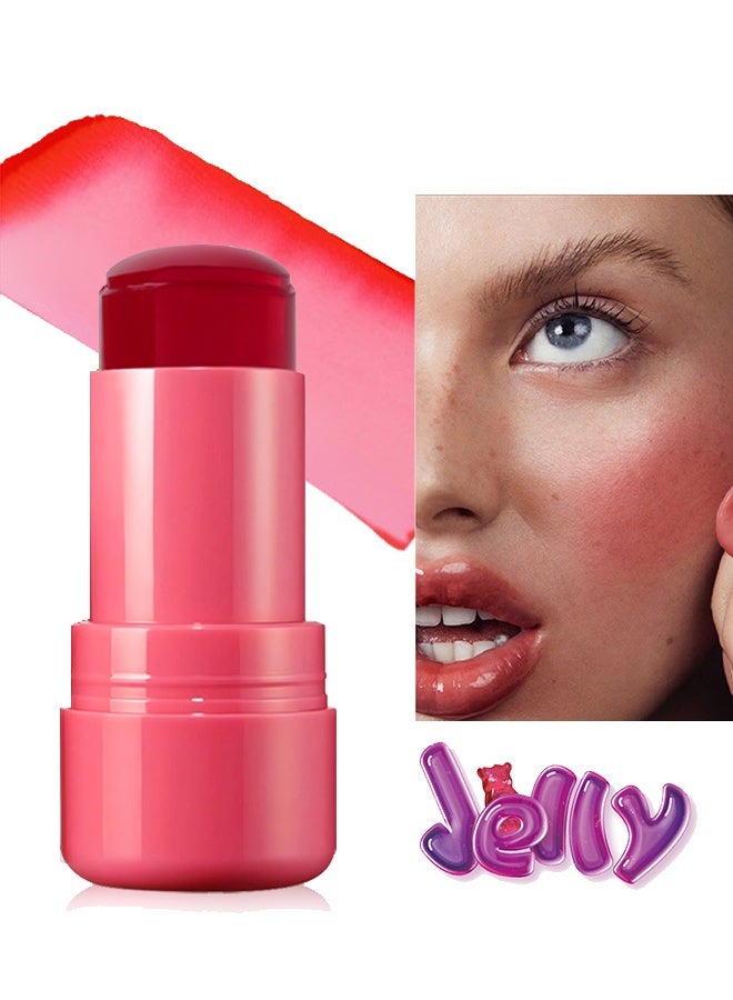 Blush Lip Stick - Jelly Lip & Cheek Tint Blush Cream,Fruit Jelly Blush and Lip Tint Stick #01