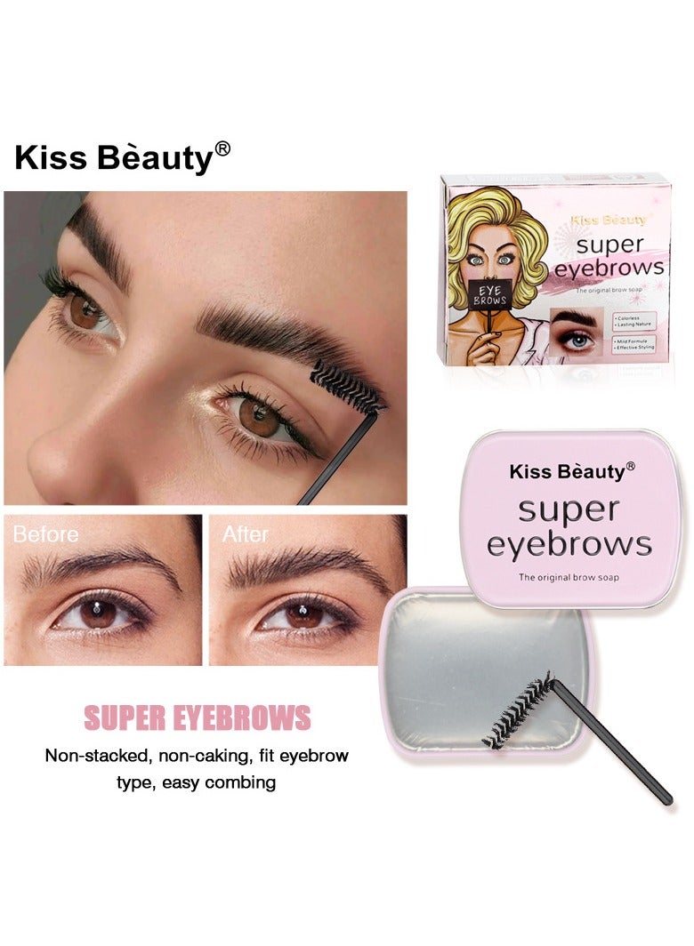 Eyebrow Gel Eyebrow Soap Kit, 4D Brows Gel Long Lasting Eyebrow Setting Gel Waterproof Eyebrow Makeup Balm Pomade Cosmetics  Eyebrow Soap Kit with 4D Brows Gel – Waterproof, Long-Lasting Eyebrow Setting Balm & Pomade