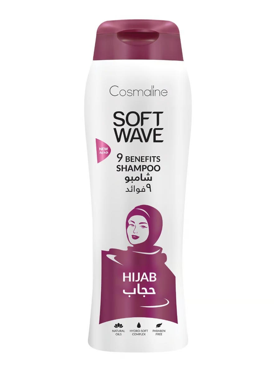 Soft Wave 9 Benefits Shampoo With Keratin Macadamia & Olive Oil For Hijab 400 ML