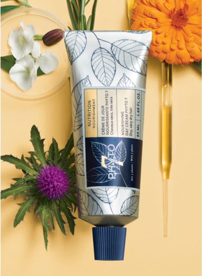 Phyto 7 Nourishing Day Cream, Leave-In Styling Cream for Dry & Very Dry Hair, Silicone-Free 50ml - image 2
