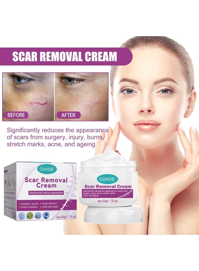 Scar Remover,Burn Repair Balm for Face and Body - Moisturizing Scar Treat for Surgical Scars, C Section, Burn, Keloids & Injuries Scars