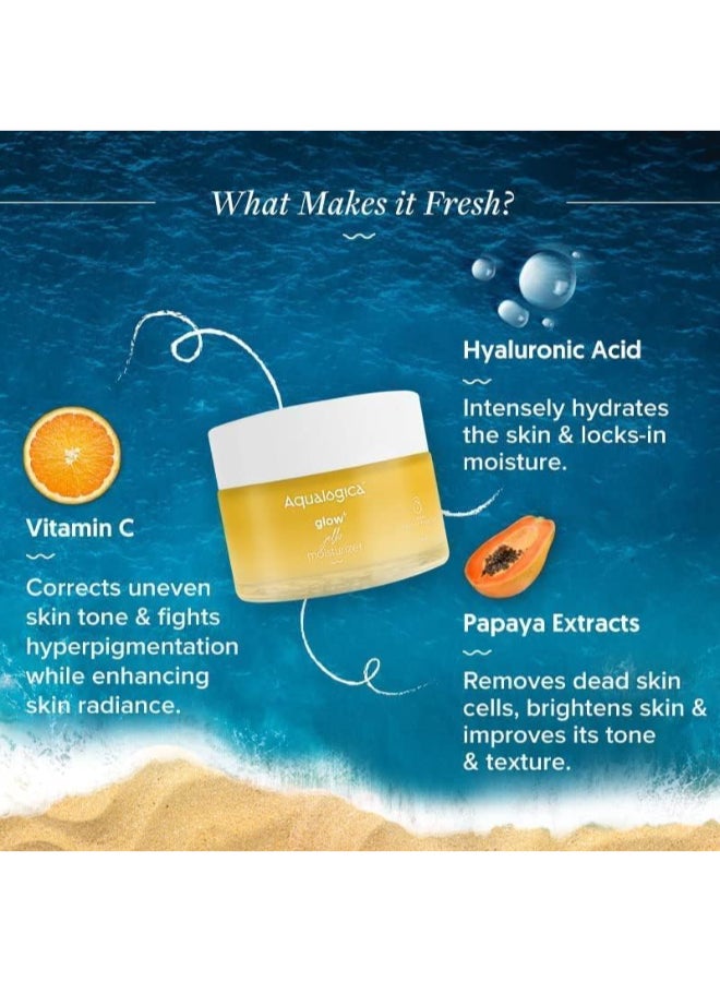 Aqualogica Glow+ Jello Moisturiser with Vitamin C & Papaya for Illuminating Moisturization, 50g - image 4